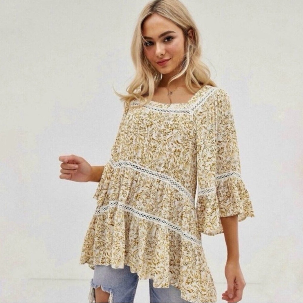 Free People Cream Floral Lace Tunic or Dress